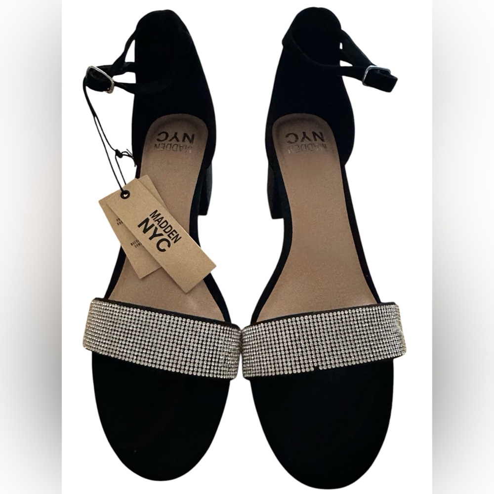 Women's Black Sandals with Silver Accents